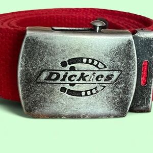 Dickies Red Vintage Logo Buckle Adjustable “Military” Style Web Belt